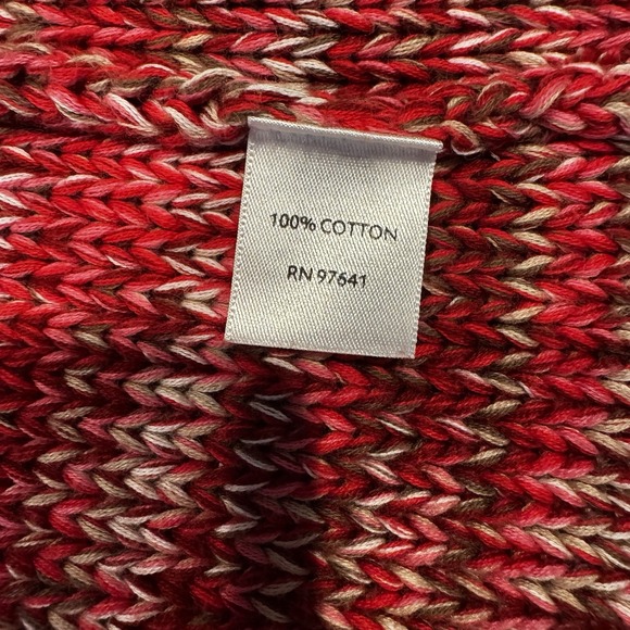 J. Jill Women's Midi Red/Pink/Tan Marled Open Cardigan Med Petite - Picture 11 of 13